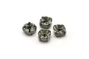 20 Ss47 Black Diamond Chaton Sew On Crystal Rhinestone Gunmetal Prong Setting 4 Hole Slider