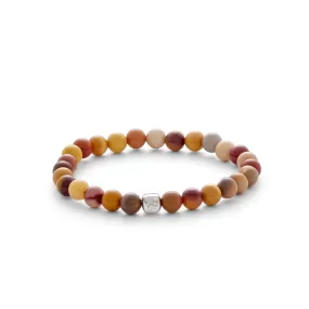 (6mm) Silver Bracelet w. Mookaite