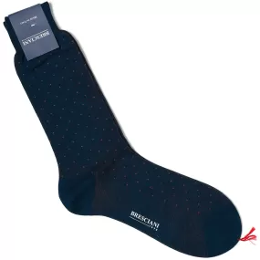 BRESCIANI Cotton Polka Dot Design Mid Calf Length Socks M-L