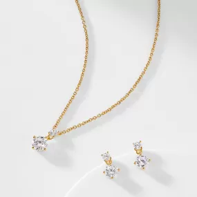 BRIDESMAIDS SOLITAIRE PENDANT AND EARRING SET