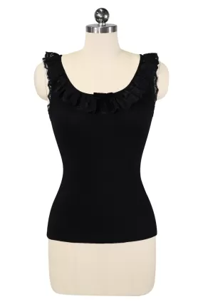 D'Amour Follies Madam Ruffle Singlet (Black)