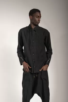 eigensinnig wien | Thoreau | Designer Leinen Overshirt in Schwarz