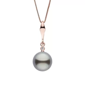 Essential Collection 9.0-10.0 mm Tahitian Pearl and Diamond Pendant