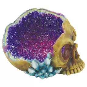 Fujima Skull Polyresin Ashtray with Geode Design