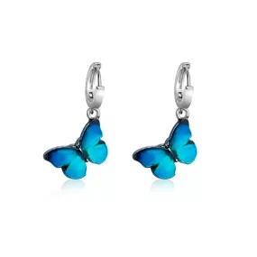 Joyful Butterfly Dance Earrings - Silver