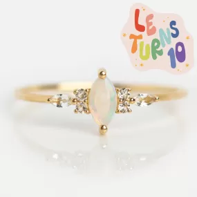 Limited Edition 10th Birthday Solid Gold Opal Ring