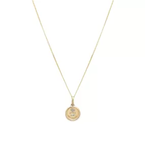 Love Token Necklace Round | 14k Gold & Diamond