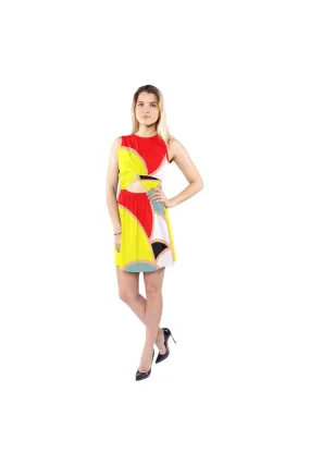 PRIMARY COLOR Sleeveless Cutout Waist Knotted Dress