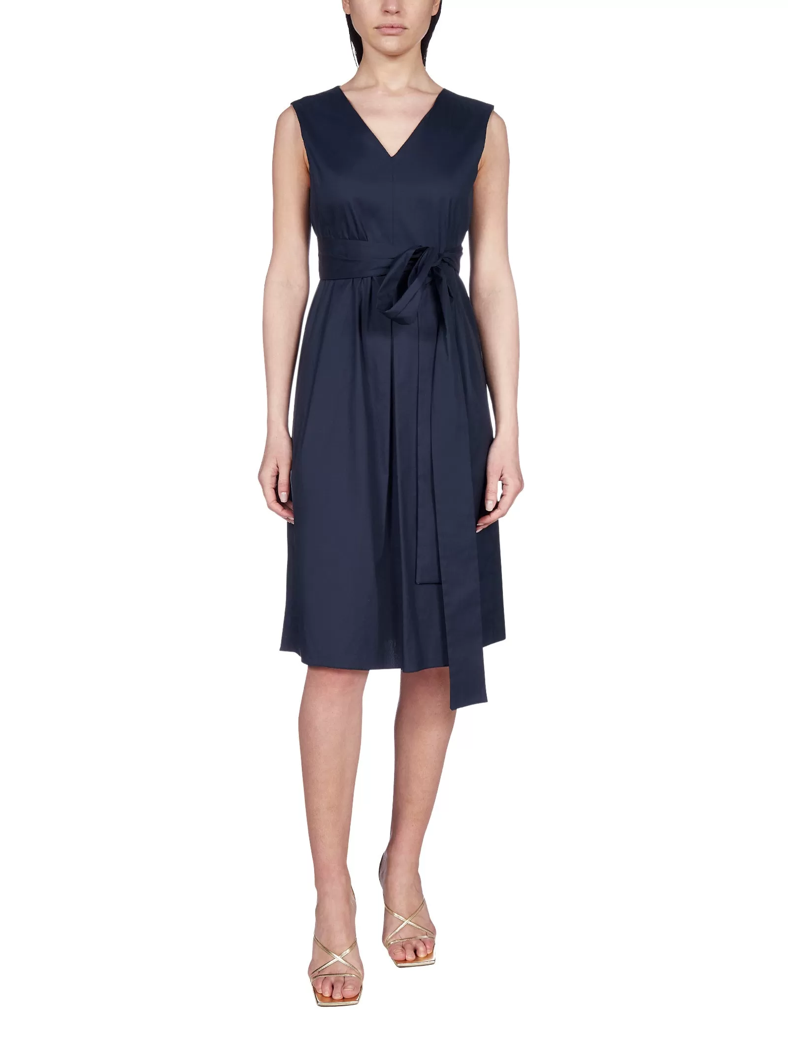 'S Max Mara Sleeveless Belted Dress