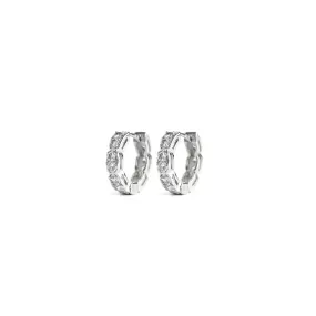 Silver Plated Crystal Cruz Hoops