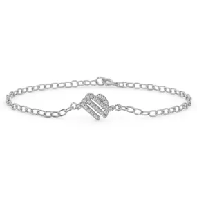 Silver Virgo Pave Zodiac Bracelet