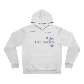 #thegreenwichlife  Unisex Sponge Fleece Pullover Hoodie - Purple Print