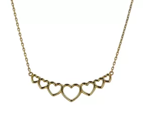 Yellow 10k gold hearts necklace-120